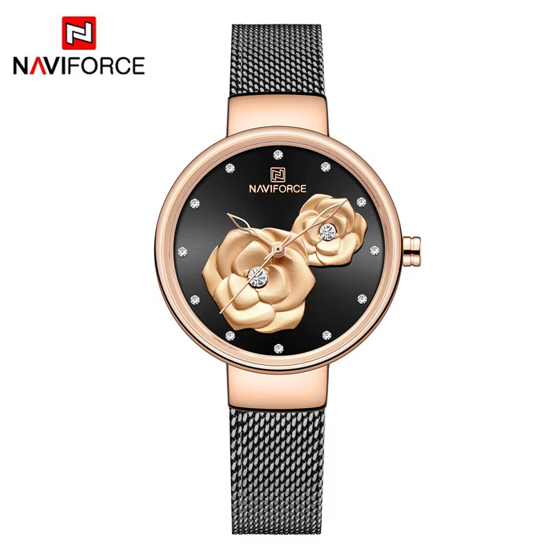 Montre Femme Naviforce en Acier Noir 5013RGBB
