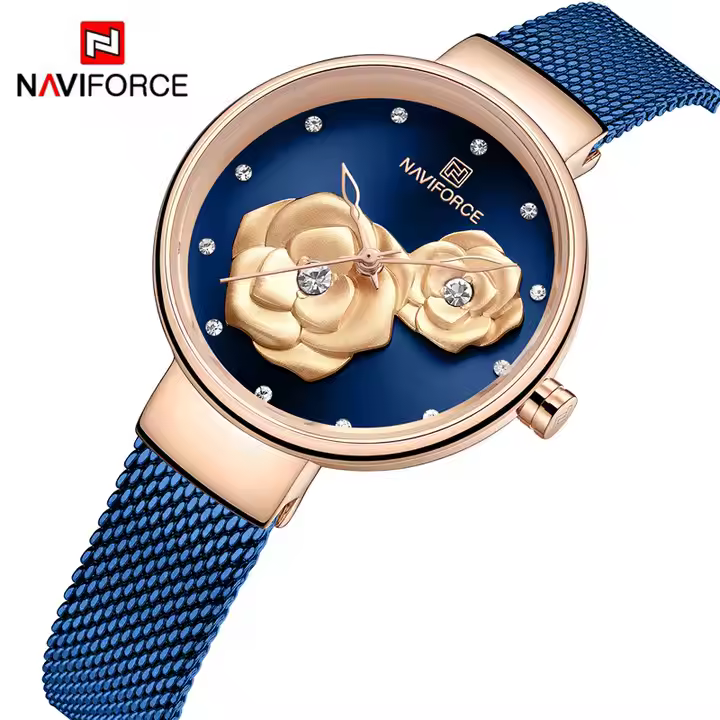 Montre Femme Quartz Bleu Rose Gold 5013RGBEBE