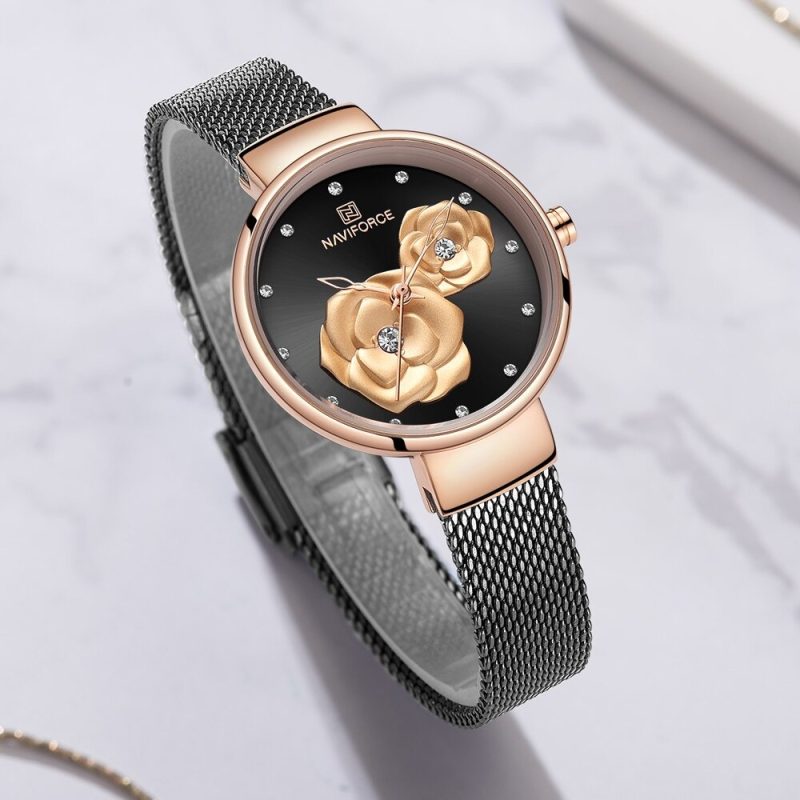 Montre Femme Naviforce en Acier Noir 5013RGBB