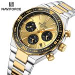 Montre Homme Chronographe Argent Or 8049SGG