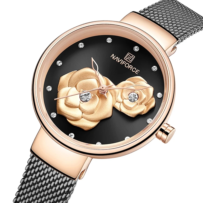 Montre Femme Naviforce en Acier Noir 5013RGBB