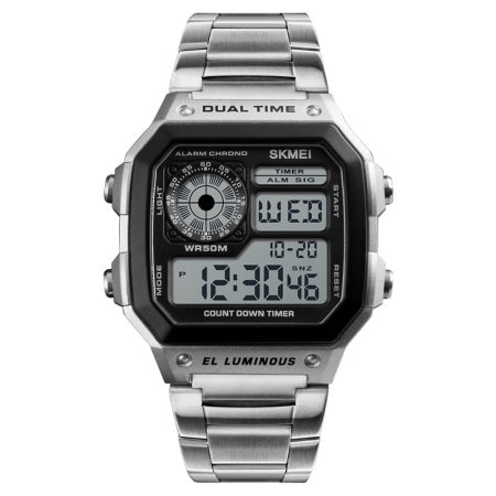 Montre Homme Quartz Numérique Argent 1335SI