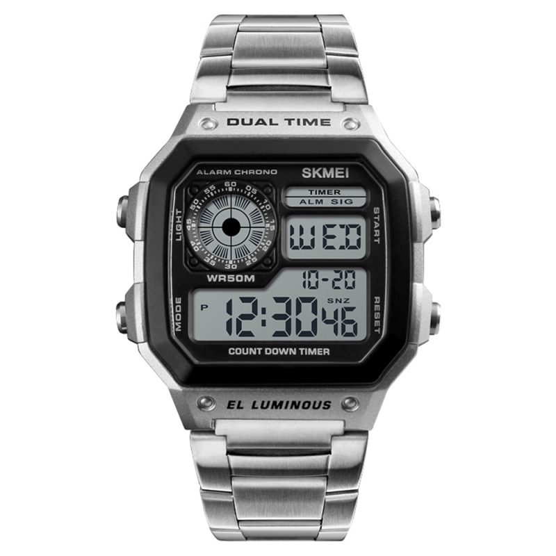 Montre Homme Quartz Numérique Argent 1335SI