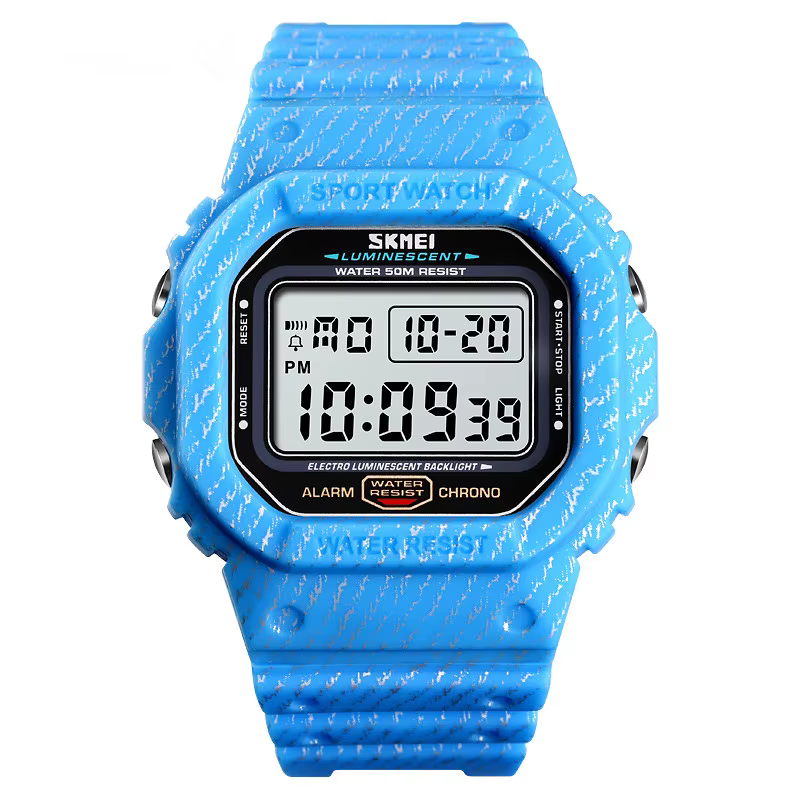 Montre Homme Quartz Numérique Bleu Clair 1471LTBU