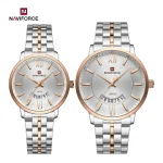 Montre Couple Naviforce en Acier Argent Rose Gold 9238GLSWRG