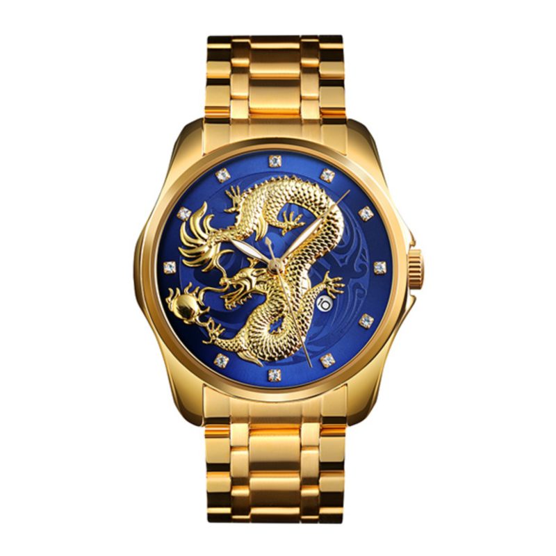 Montre Homme Skmei en Acier Or Bleu 9193GDBU