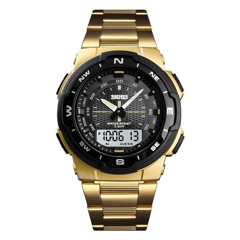 Montre Homme Skmei en Acier Or 1370GD