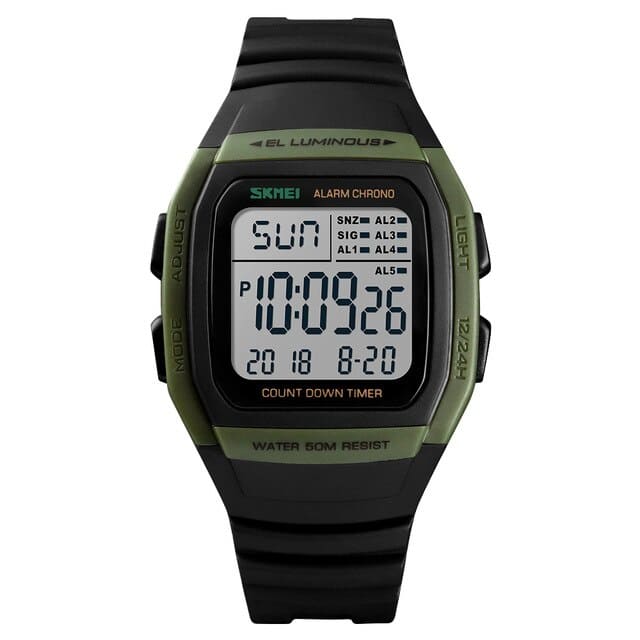 Montre Homme Quartz Numérique Army Green 1278AG