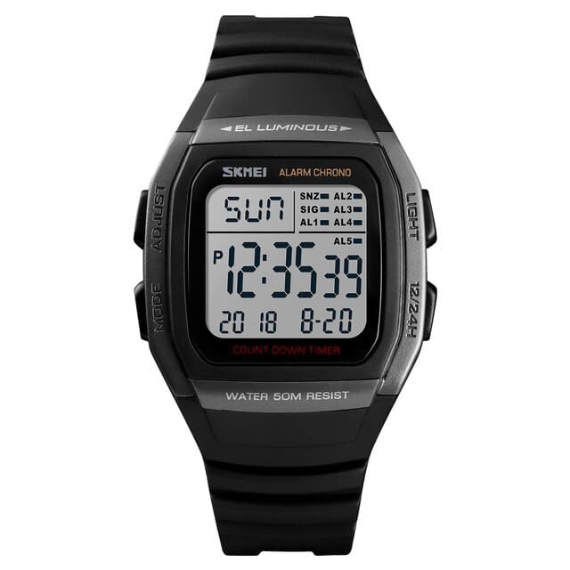 Montre Homme Quartz Numérique Gris 1278TN