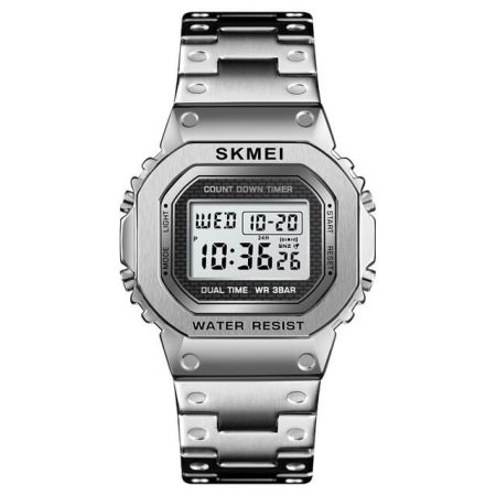 Montre Homme Quartz Numérique Argent 1456SI