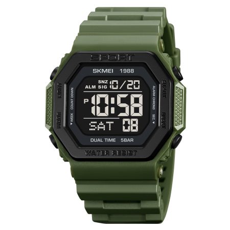 Montre Homme Quartz Numérique Army Green 1988AG