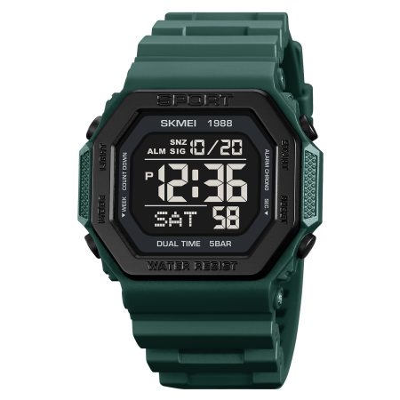 Montre Homme Quartz Numérique Army Green 1988DKGN