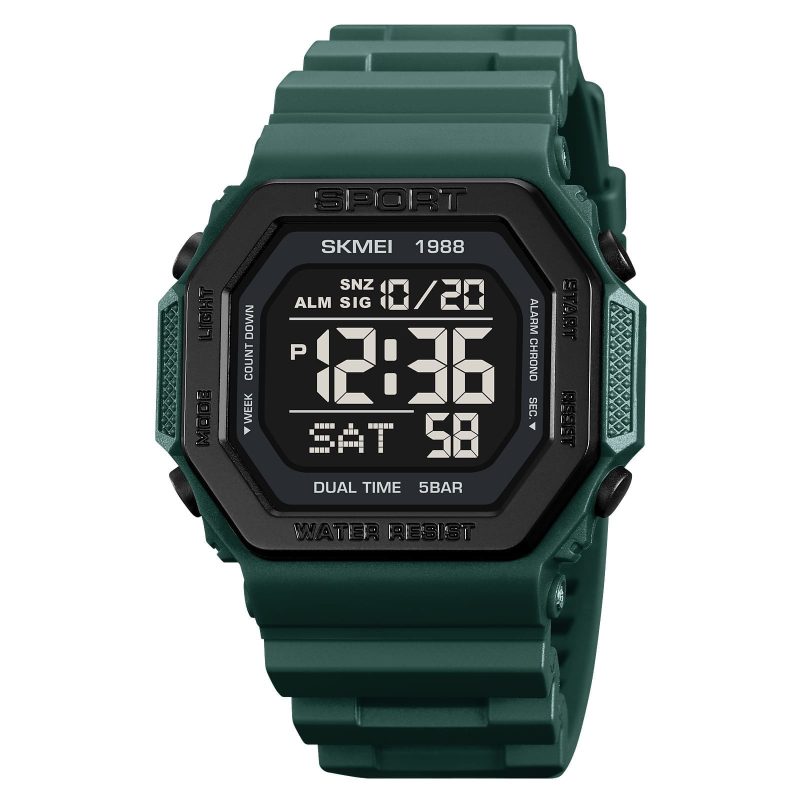Montre Homme Quartz Numérique Army Green 1988DKGN